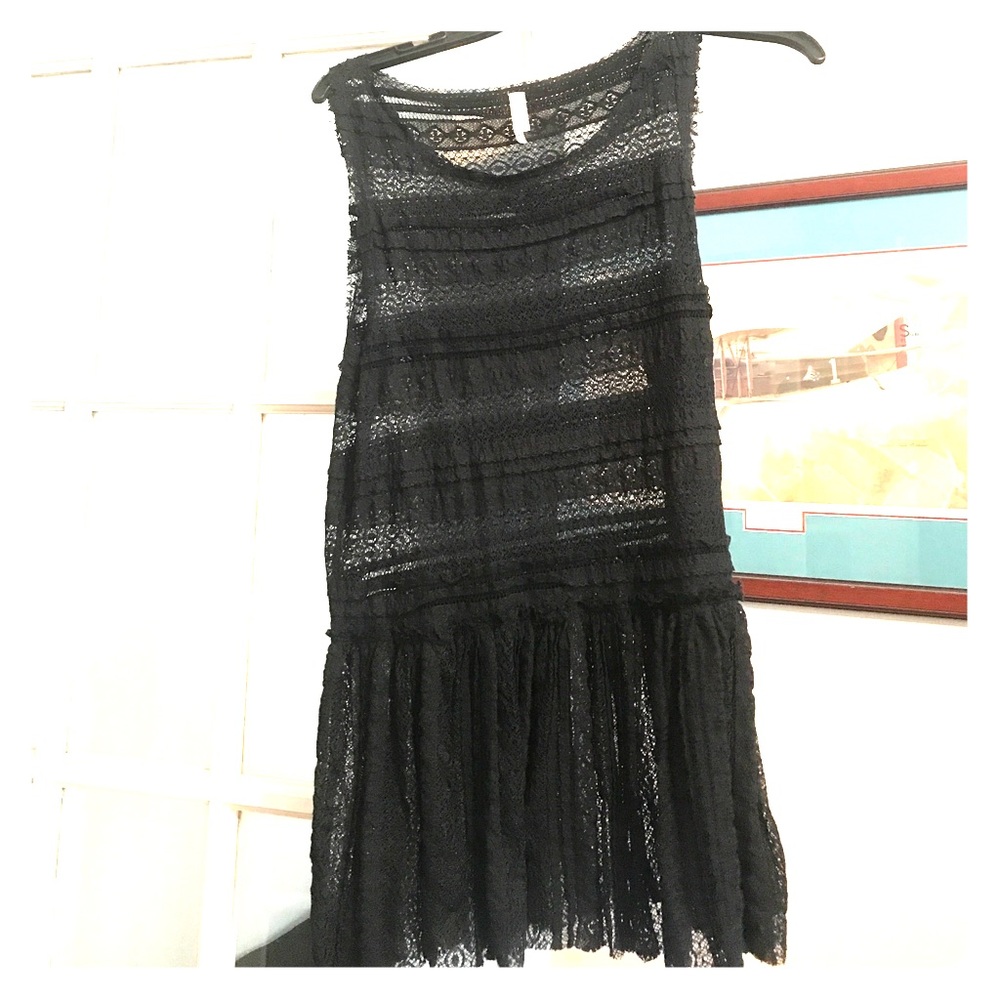 Free People Intimates Black Lace Tank