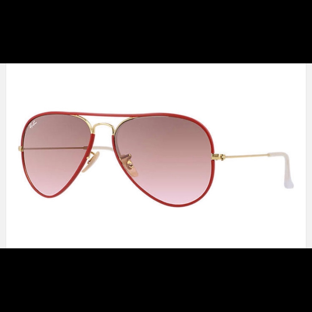 Ray Ban red frame aviators sunglasses 😎
