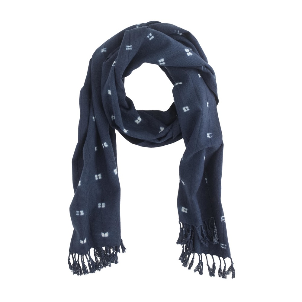 NWT J.Crew Tie-dye Indigo Scarf - Picture 2 of 4