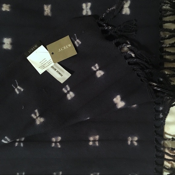 NWT J.Crew Tie-dye Indigo Scarf - Picture 3 of 4