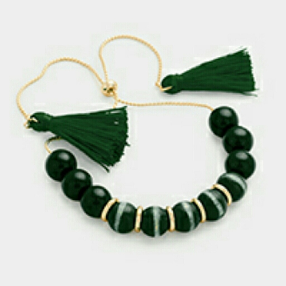Beaded Double Tassel Bracelet