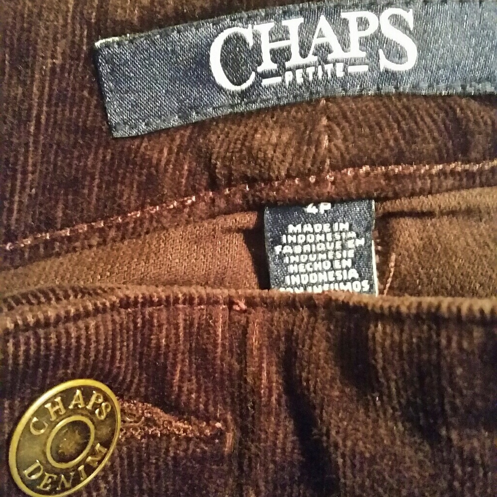 CHAPS PETITE CORD JEANS -4P