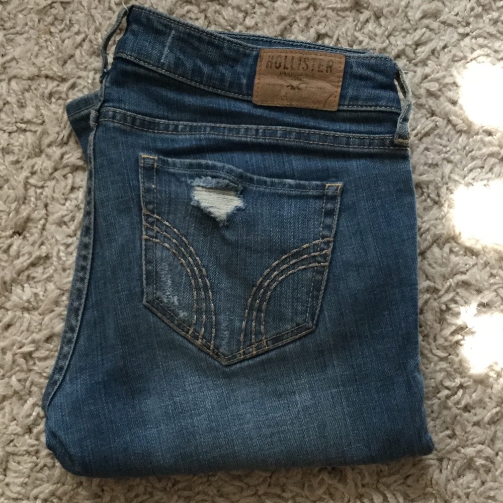 Hollister & co destroyed boot cut jeans