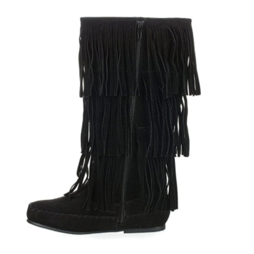 Fringe Black Boots Pierre Dumas 10 NWOT Apache-4