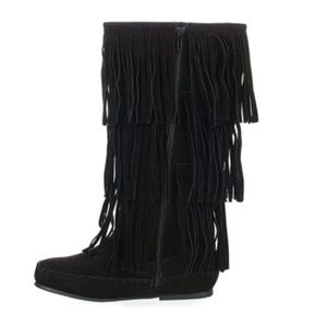 Fringe Black Boots Pierre Dumas 10 NWOT Apache-4