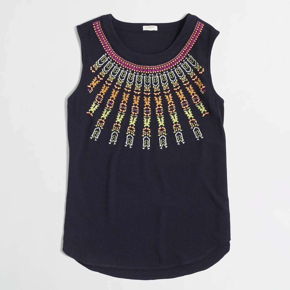 J. Crew embroidered sleeveless top 10