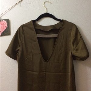 H&M Olive slip dress with chic back detail