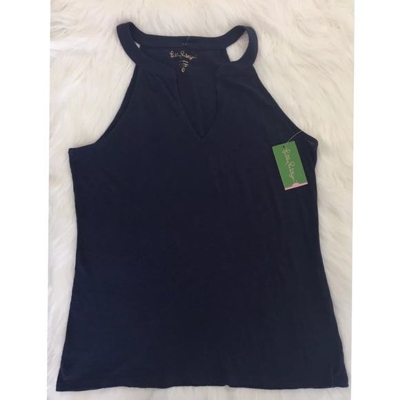 Lilly Pulitzer Arya tank navy blue XL NWT - Picture 2 of 8