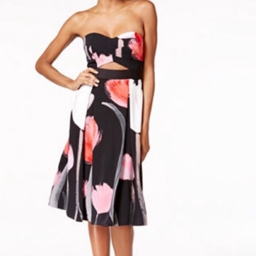 Rachel Roy Strapless Floral Dress (sz 10)