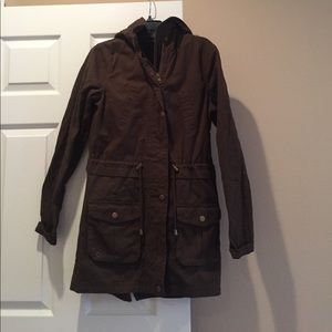 Brown hooded utility jacket