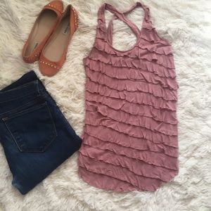 Urban Outfitters Mauve Ruffle tank Small Urban Outfitters Mauve Ruffle tank Small