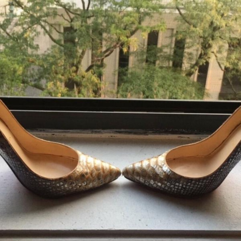 SOLD Metallic Gold Python Pigalle Follies 100mm - Picture 4 of 6