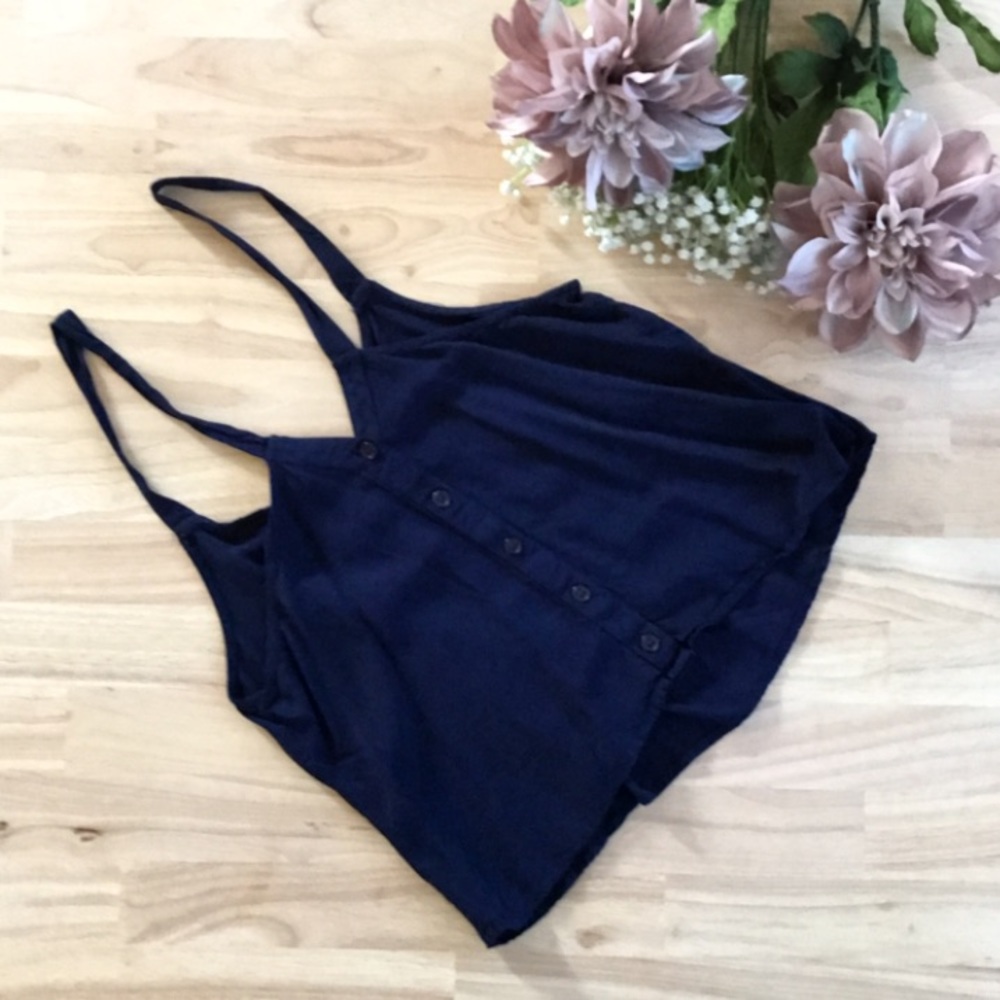Navy Button Back Top - Picture 3 of 4
