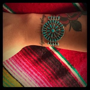Sterling silver Zuni point bracelet.