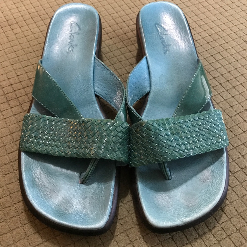 Size 10 Turquoise Clarks Sandals