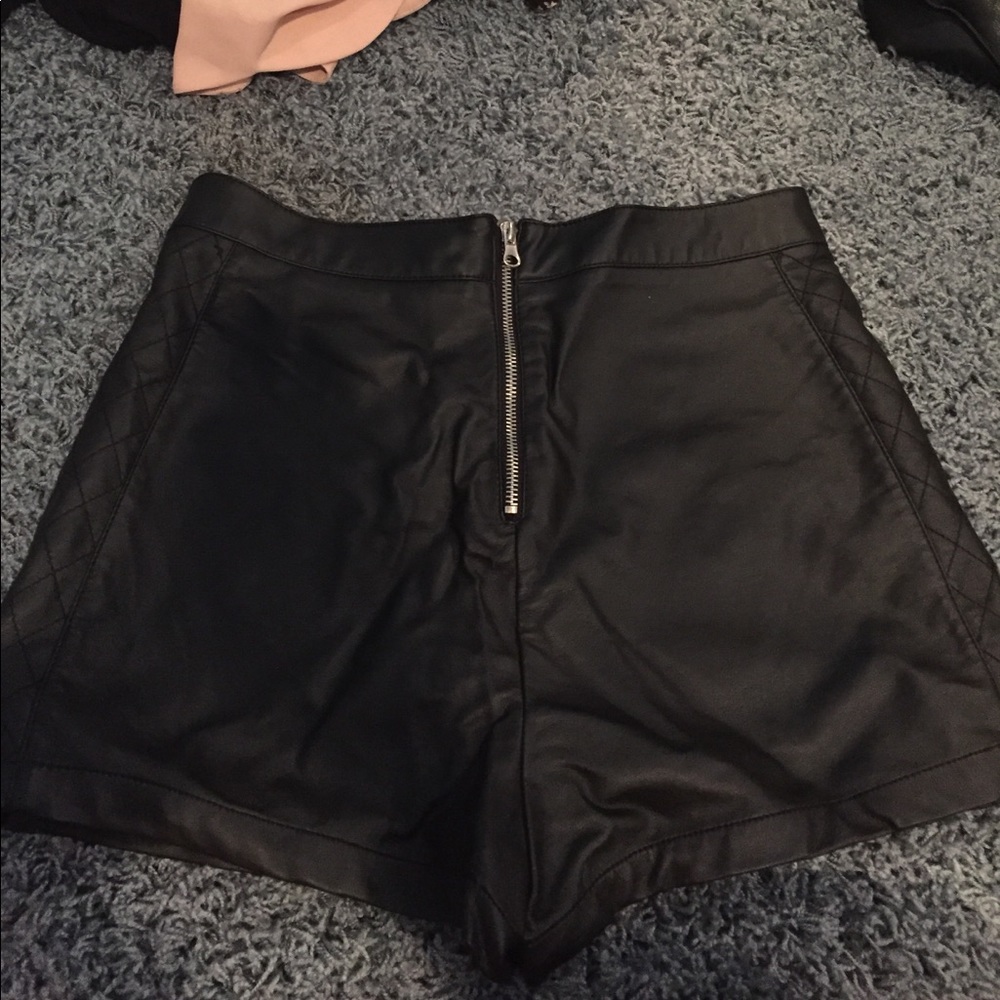 Faux leather high waisted shorts