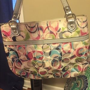 Huge colorful coach bag