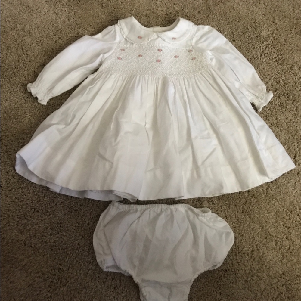 Ralph Lauren White Smocked Dress