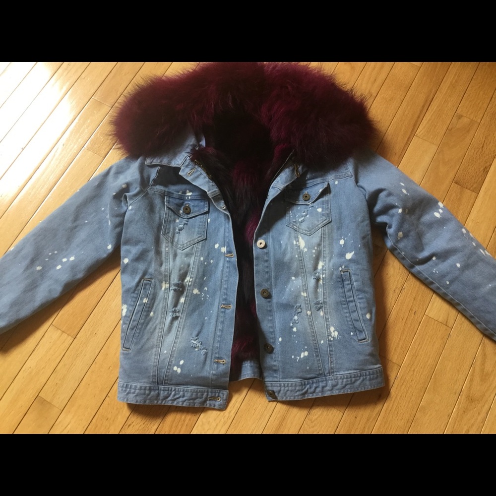 Pink Fur Denim jacket