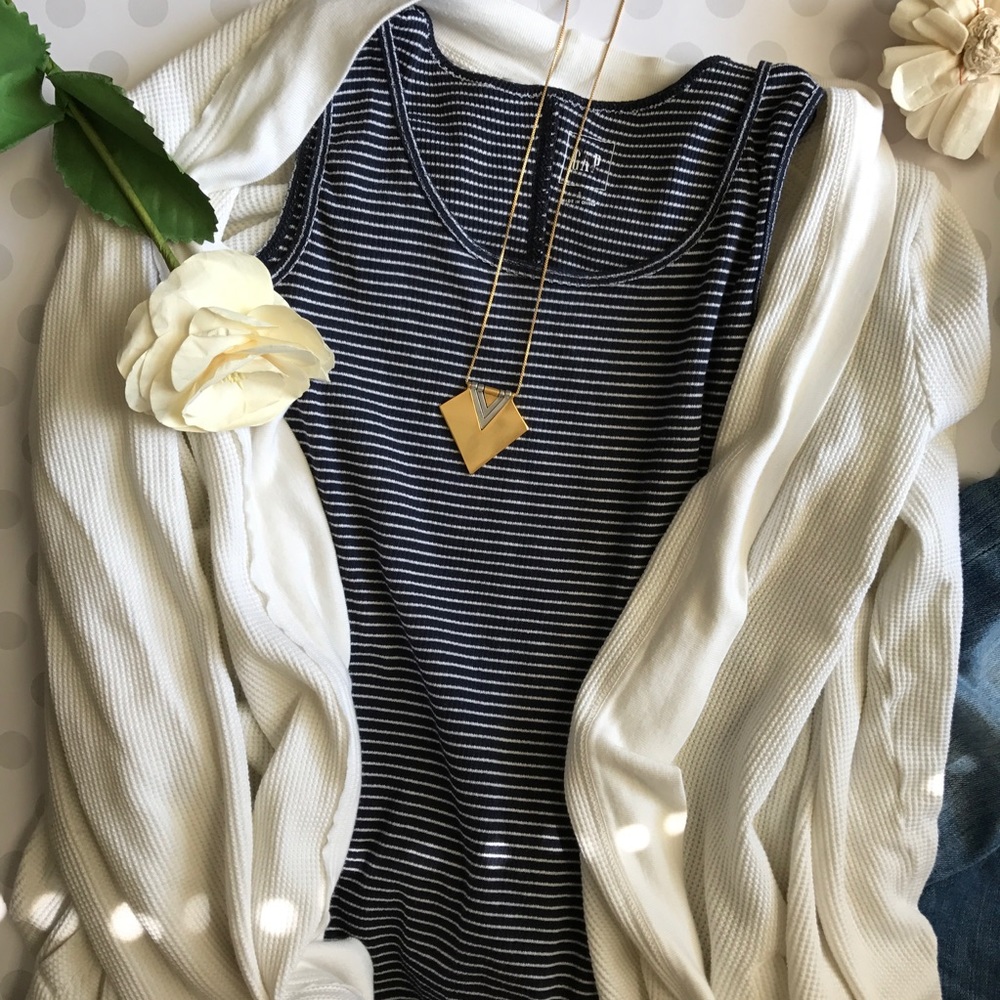 NWT GAP navy ribbed stripe Tank