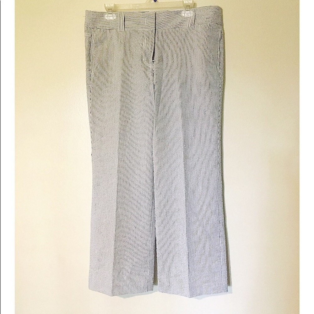J. Crew seersucker City Fit wide leg pants 12