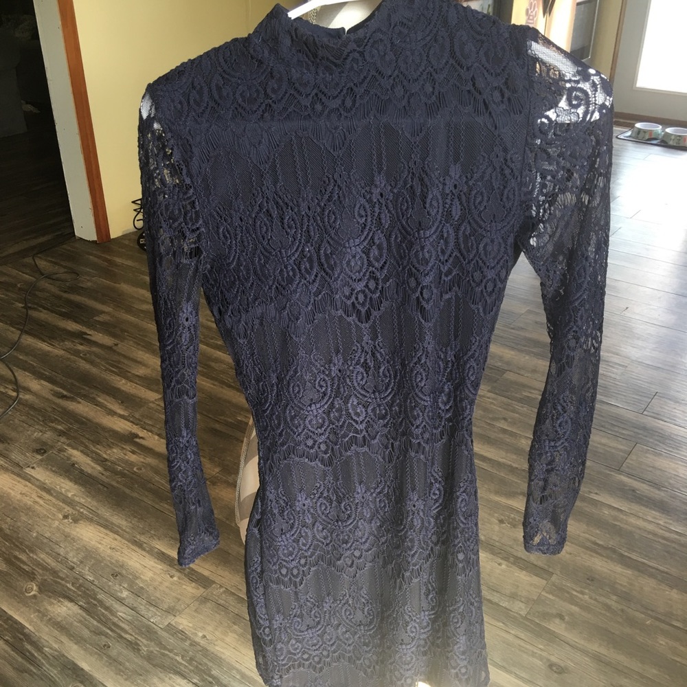All lace navy dress