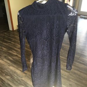 All lace navy dress