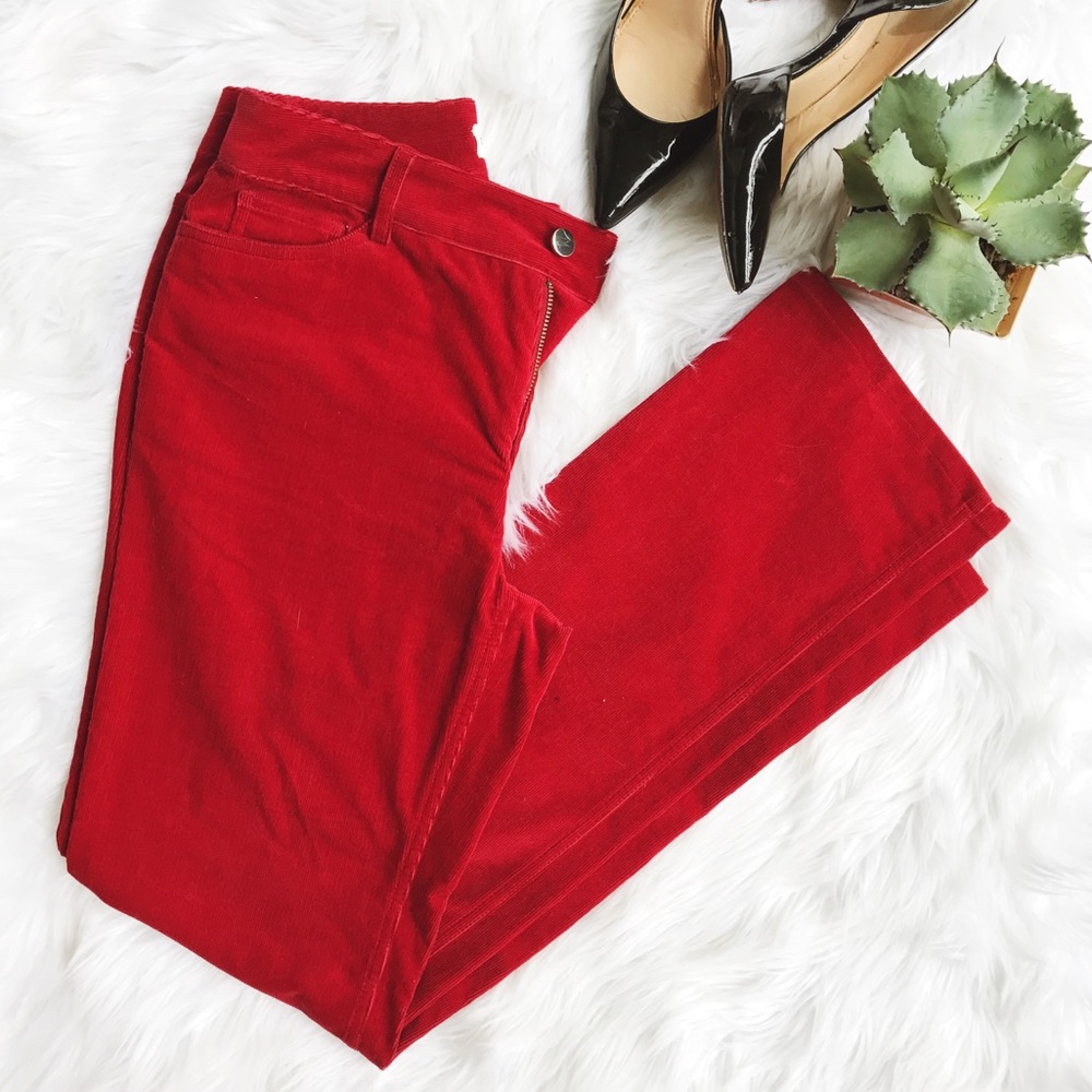 Doncaster // red corduroy high-waisted pants
