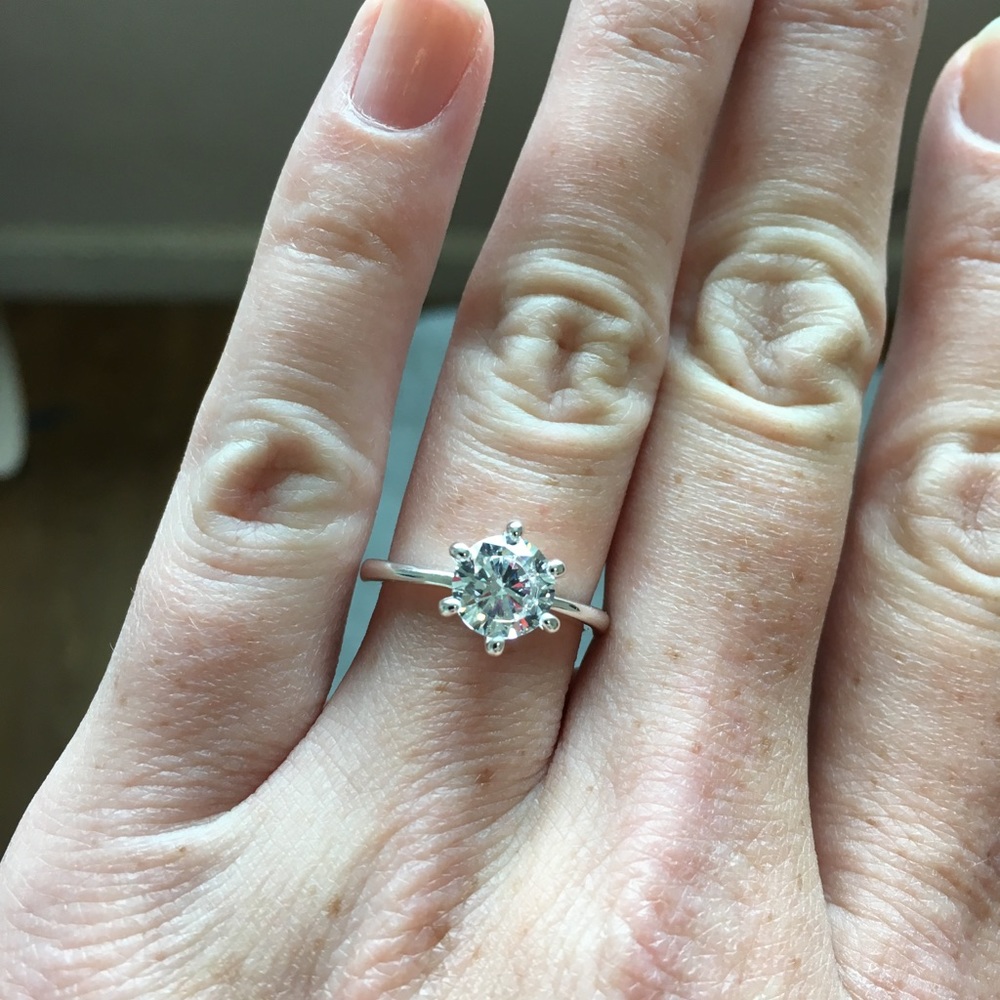 Crystal and silver CZ ring