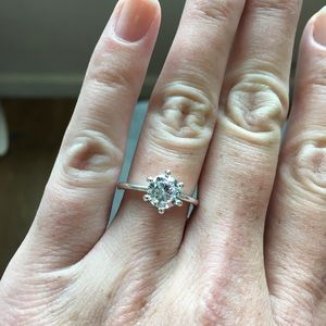 Crystal and silver CZ ring