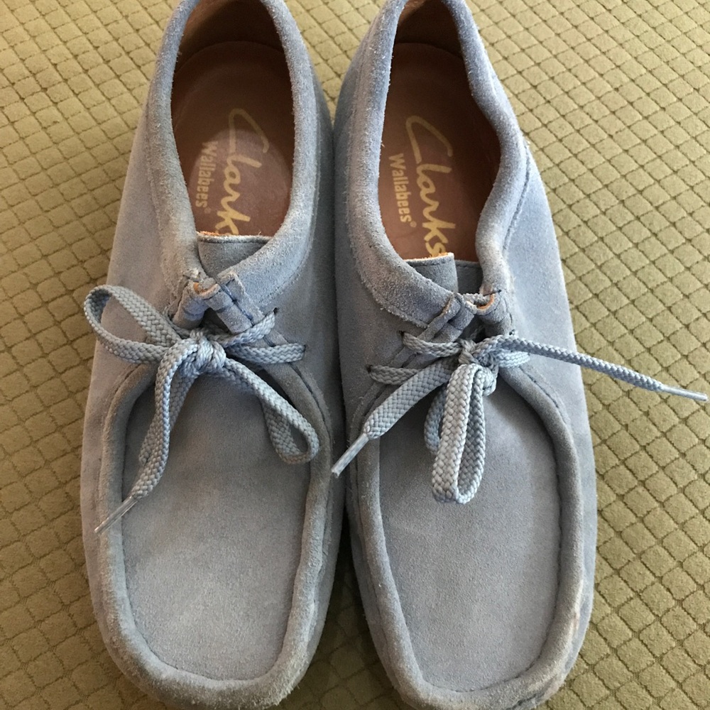 Size 10 Blue Clarks Wallabees