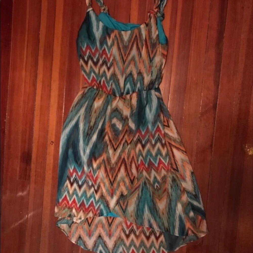 Bisou Bisou colorful high low dress