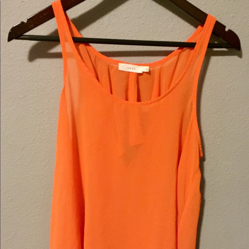 Bright orange dressy tank top