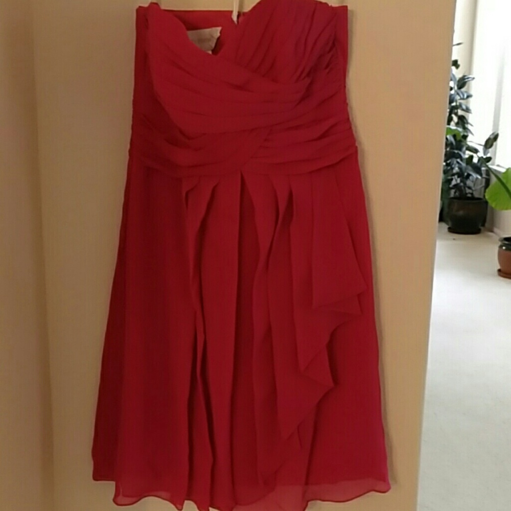 David's Bridal Crinkle Dress Watermelon