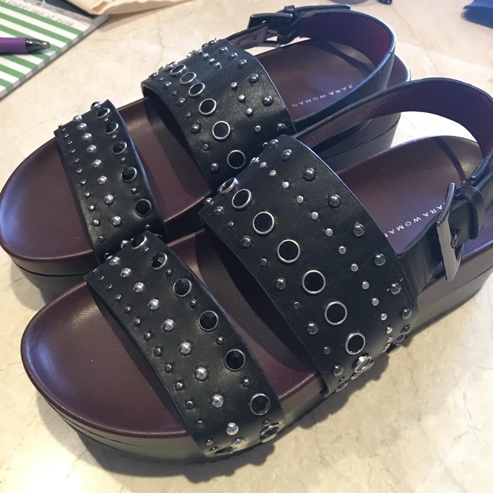 ZARA Platform Studded Sandals