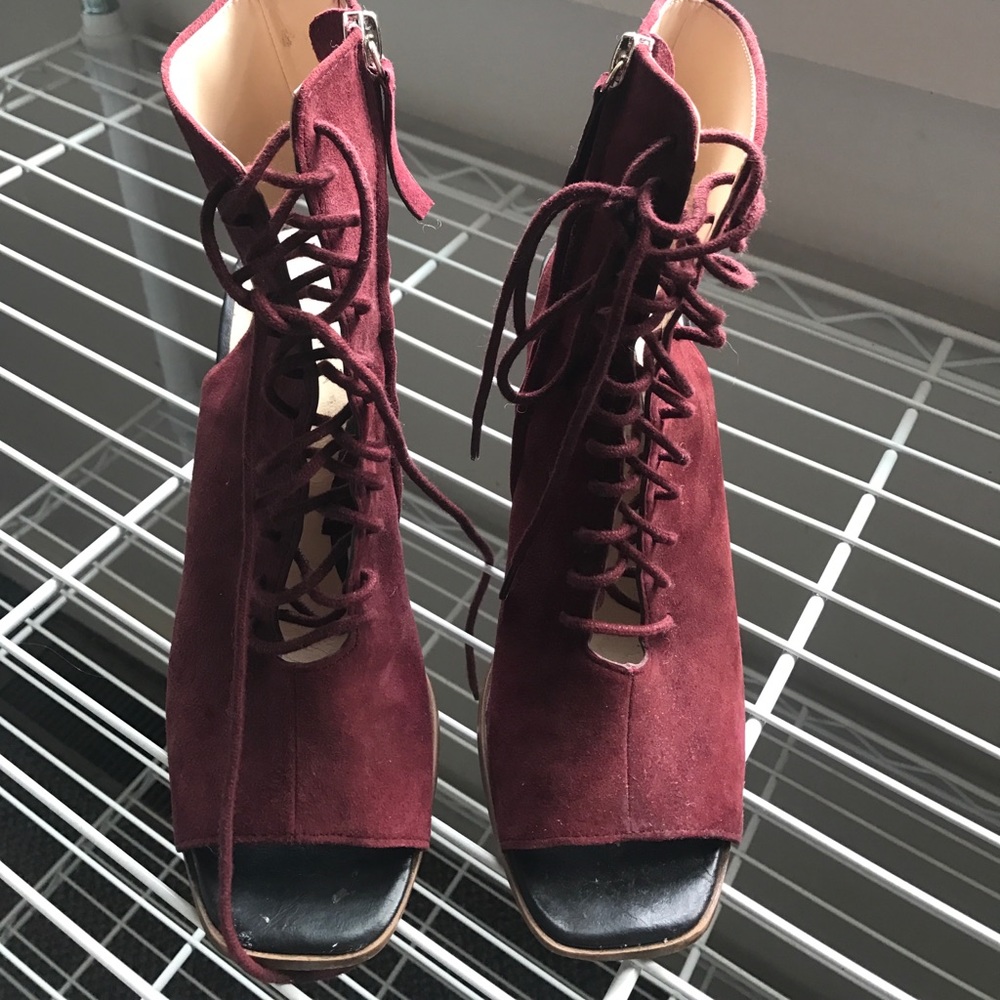 Zara suede lace-up leather sandals