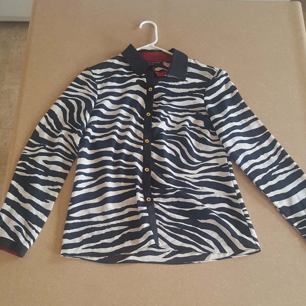 Zebra print button up blouse