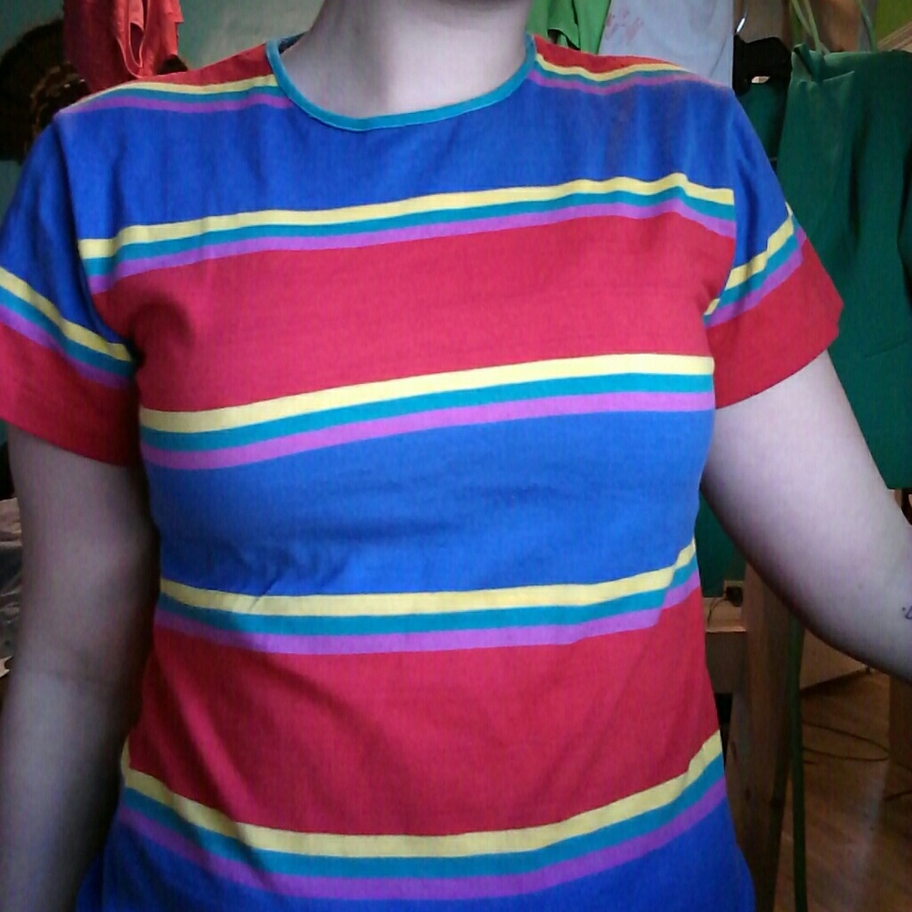 vintage 80s striped shirt