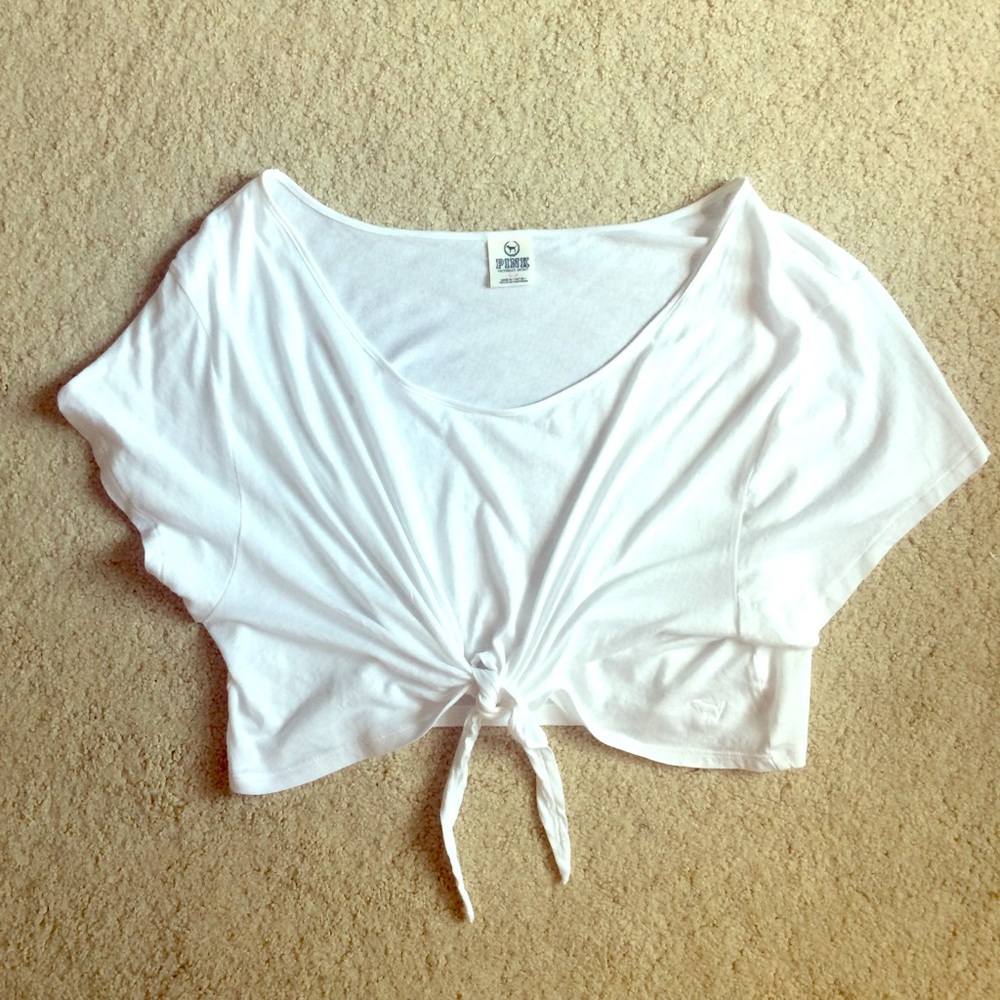 VS PINK Tie Front Crop Top