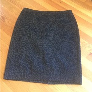 Dark Grey Leopard Pencil Skirt Dark Grey Leopard Pencil Skirt