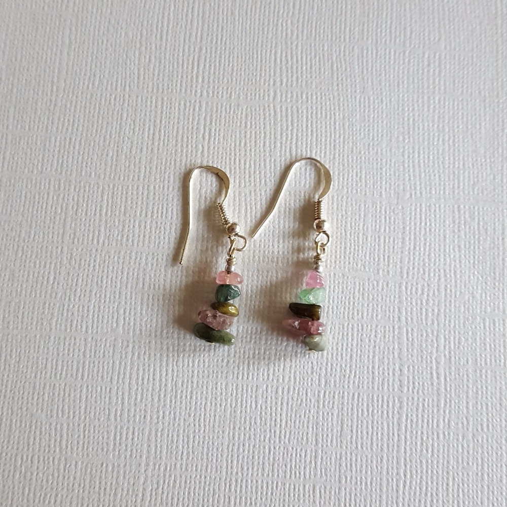 Sterling silver gemstone dangle earrings
