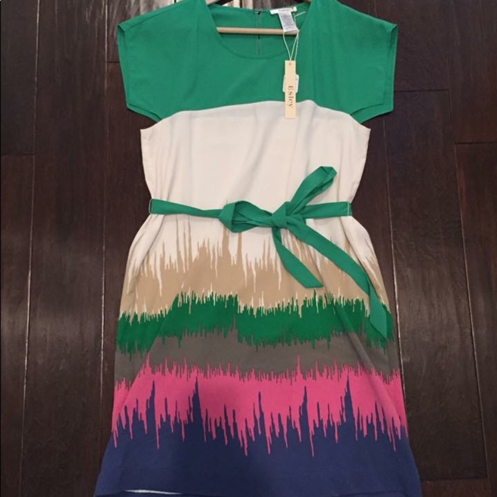 Green Yolk Shift Dress