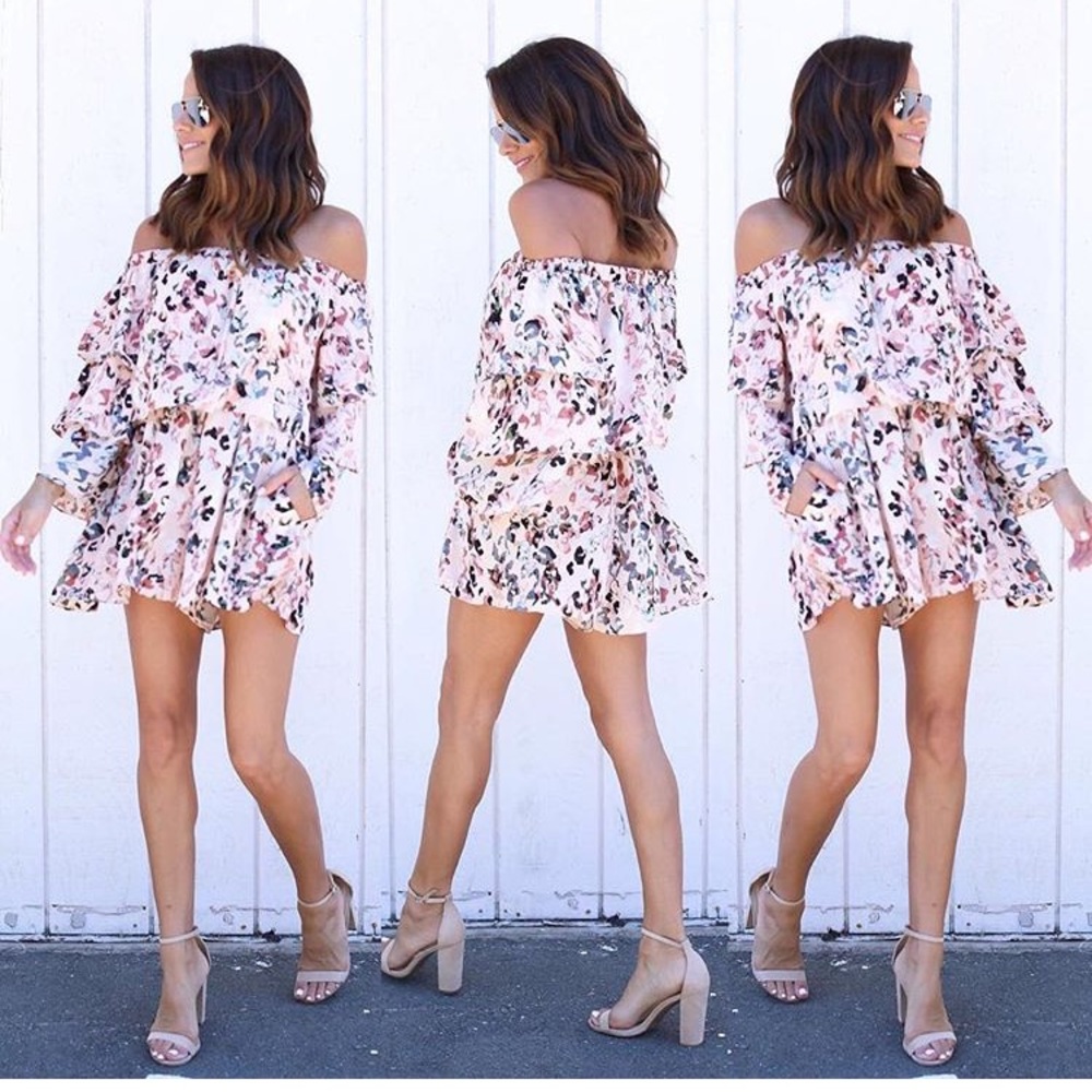 Jasmine Blooms Off The Shoulder Romper