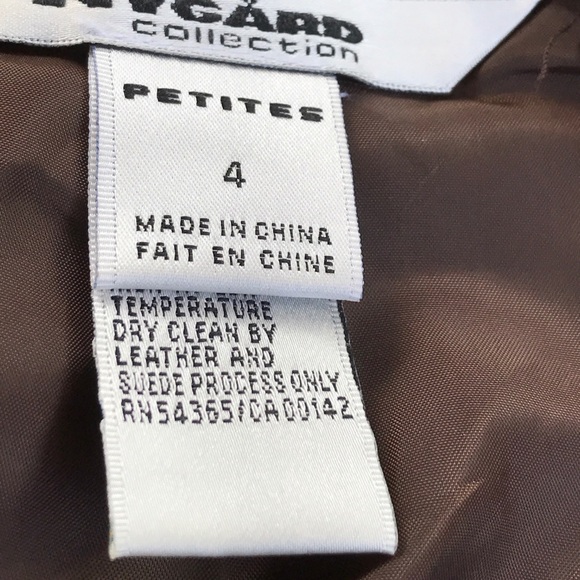 Nygard Collection Brown Leather/Suede Pencil Skirt - Picture 7 of 8