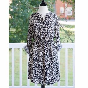 NWOT Animal Print Shirt Dress Size 8