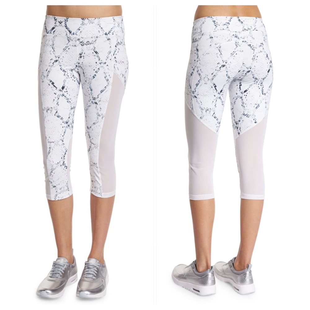 Varley for Neiman Marcus Python mesh crop legging