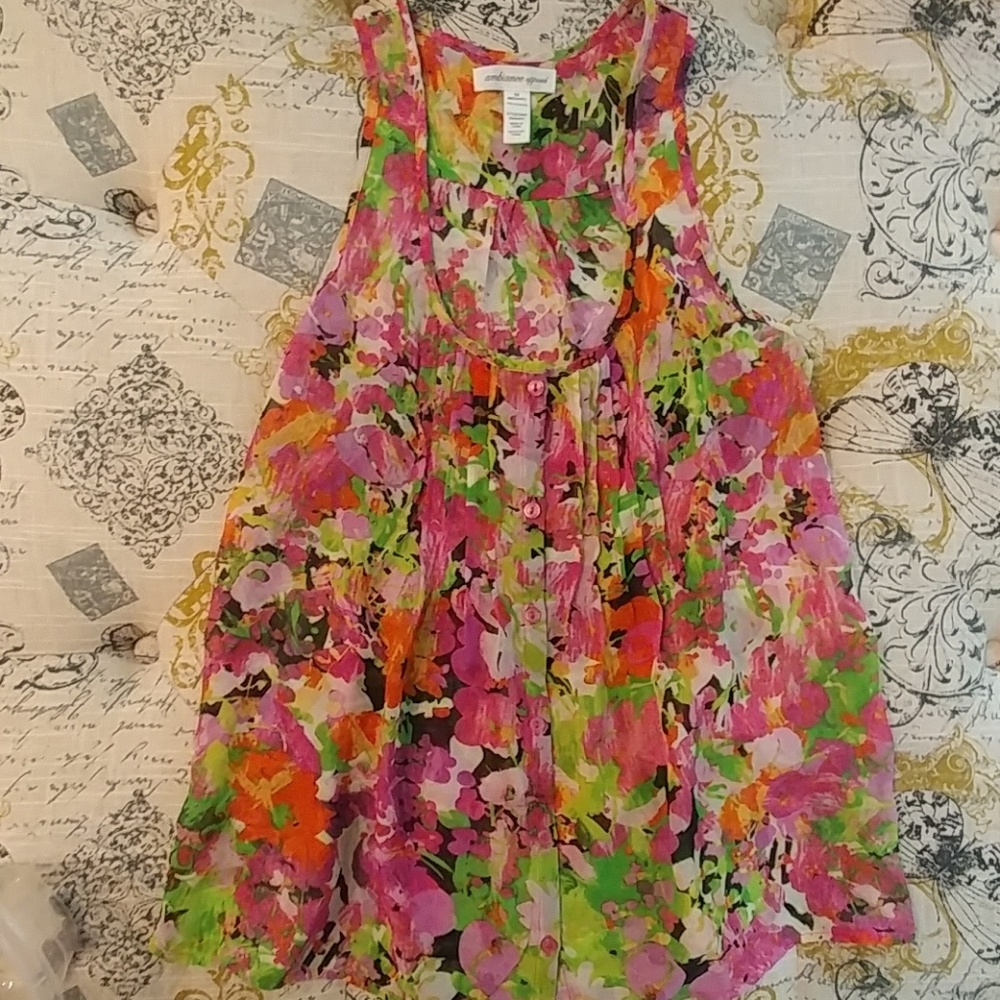 Ambiance Apparel Floral Tank
