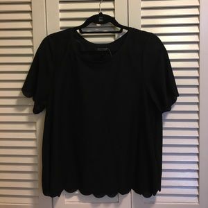 Black scallop top