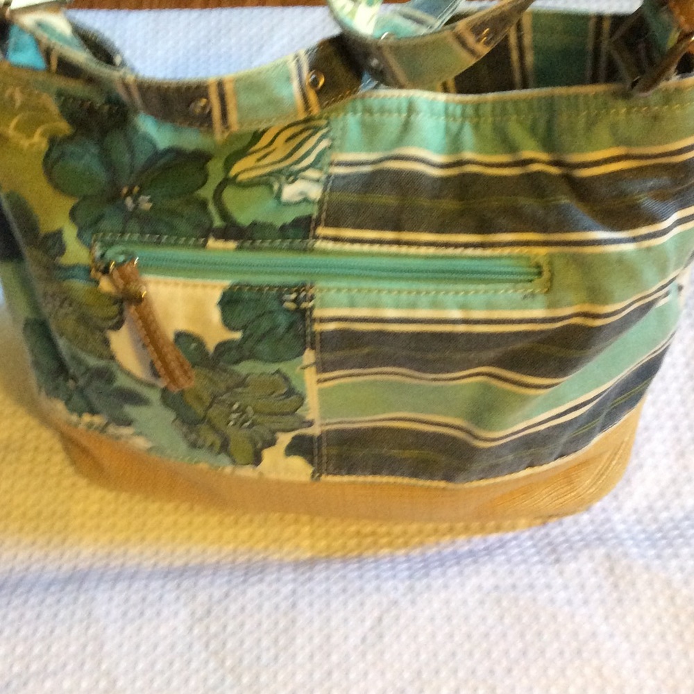 Caribbean Joe Floral Stripe Handbag