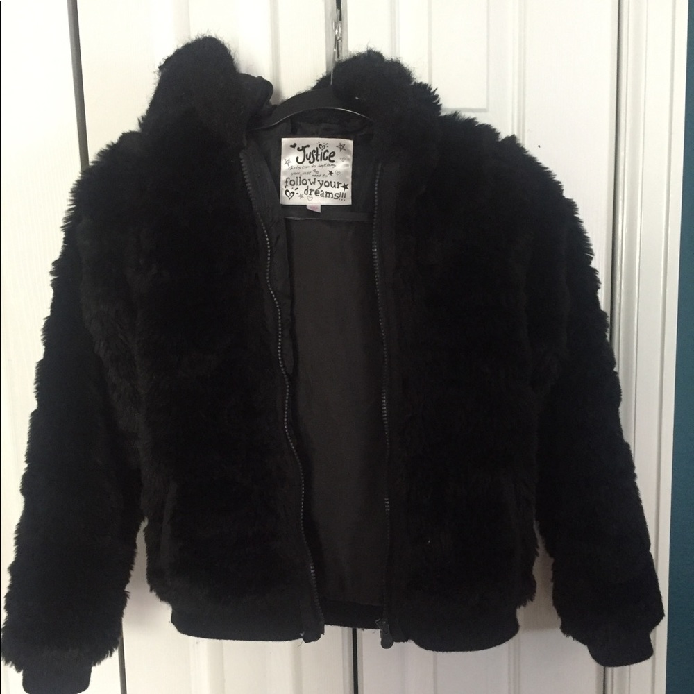 Justice Faux fur girls jacket